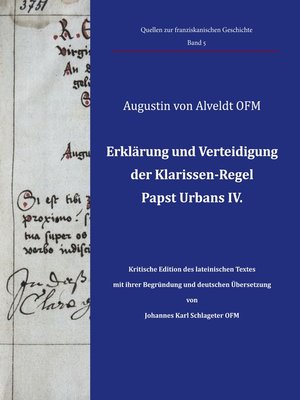 cover image of Erklärung und Verteidigung der Klarissen-Regel Papst Urbans IV.
